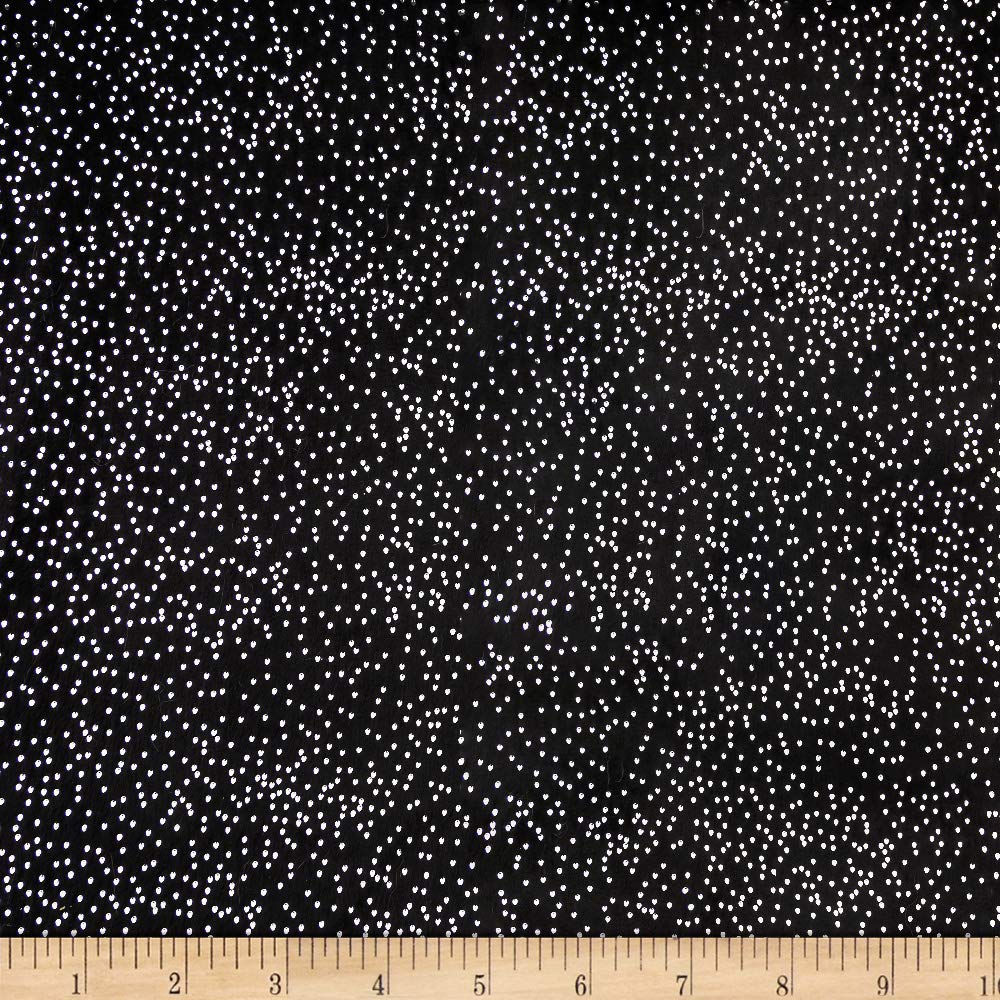 Shannon Minky Cuddle Sparkle Glitter Black/Silver, Fabric by the Yard