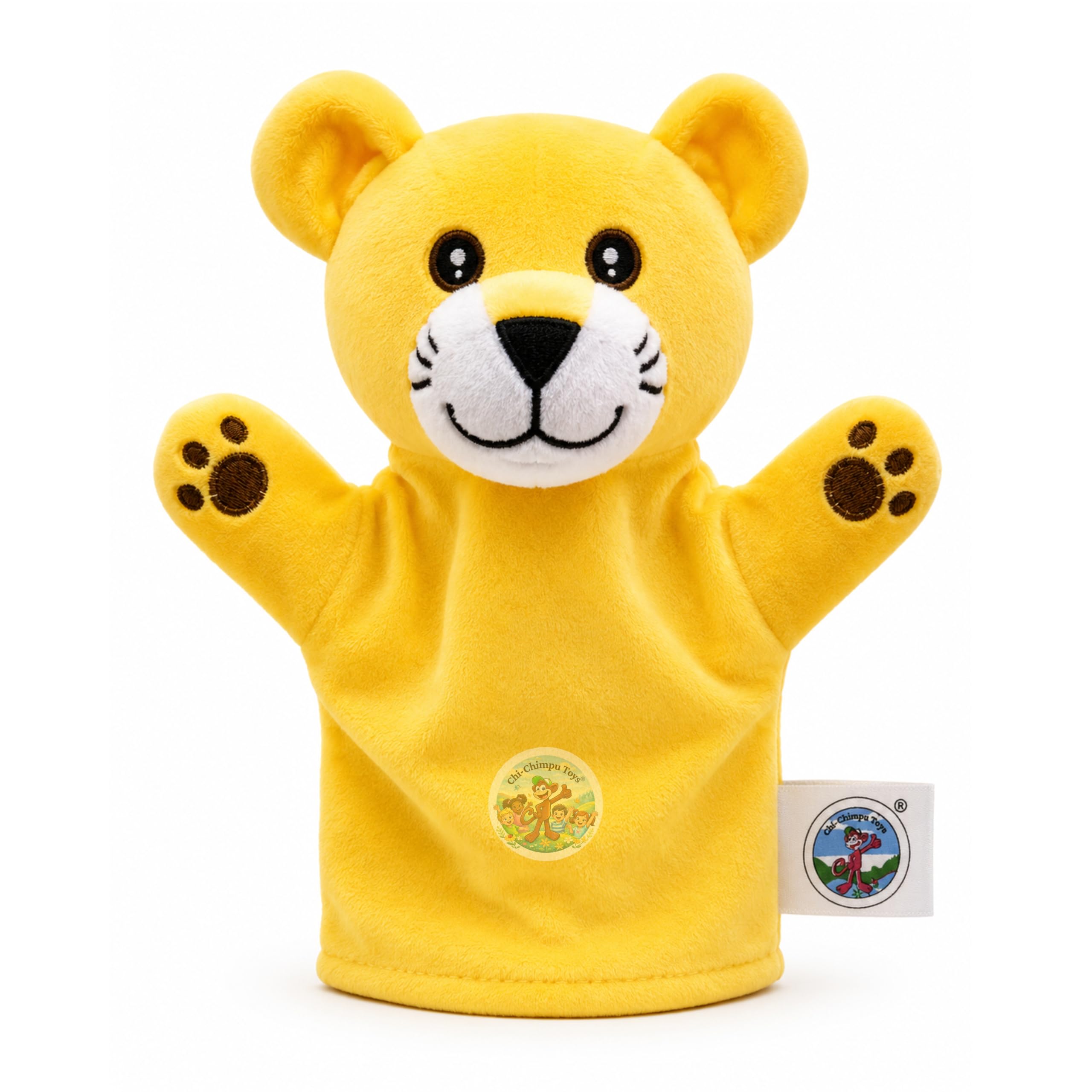 Yellow Lion Hand Puppet for Kids, Soft Plush Animal Puppet, Storytelling Puppet for Preschool, Classroom Learning Toy, Interactive Educational Toy, Role Play Gift for Boys & Girls,-image-11