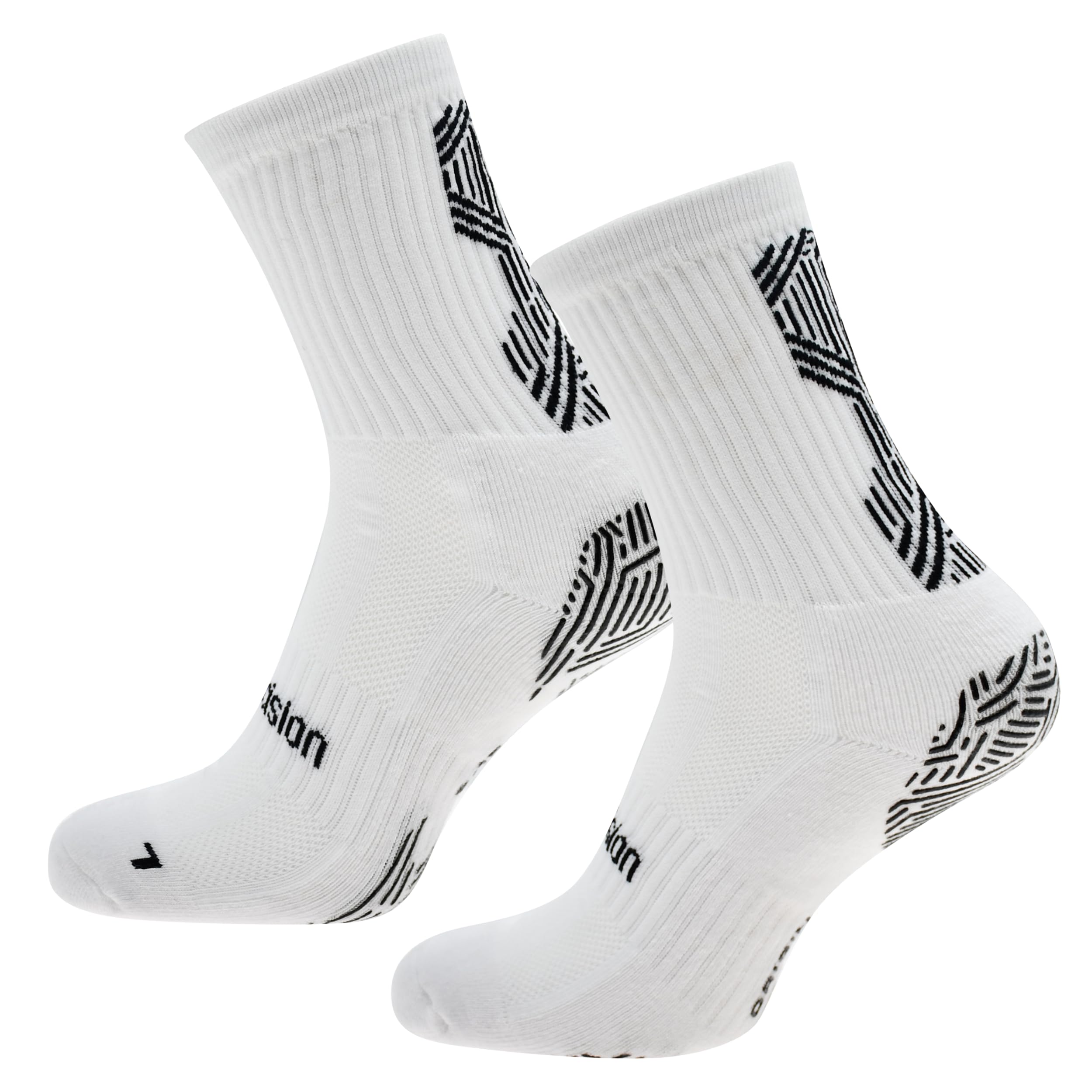 Precision Origin.0 Grip Socks, Dual Silicone Anti-Slip Technology, Compression Fit, Moisture Wicking Sports Performance, Ideal for Football, Rugby & Training, White, 9-12