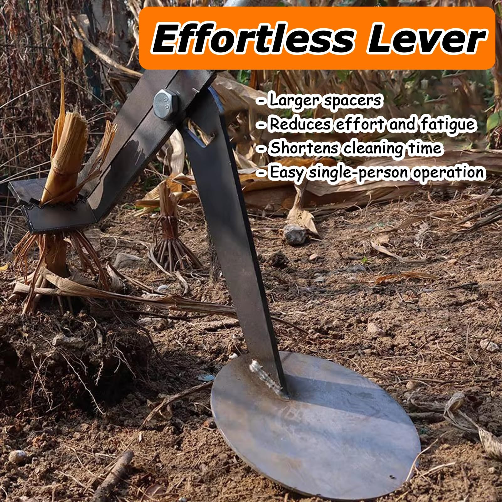 Herramienta desbrozadora Vertical, Extractor de raíces de Mango Largo para desherbar el jardín, arrancador de Tallos de maíz y maleza.