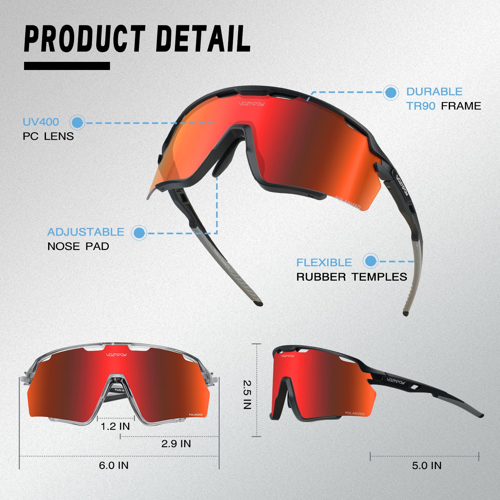 Polaryzacyjne okulary rowerowe dla mężczyzn i kobiet, soczewki poliwęglanowe, ochrona przed promieniowaniem UV, sportowe okulary przeciwsłoneczne do biegania, baseballa, softballu
