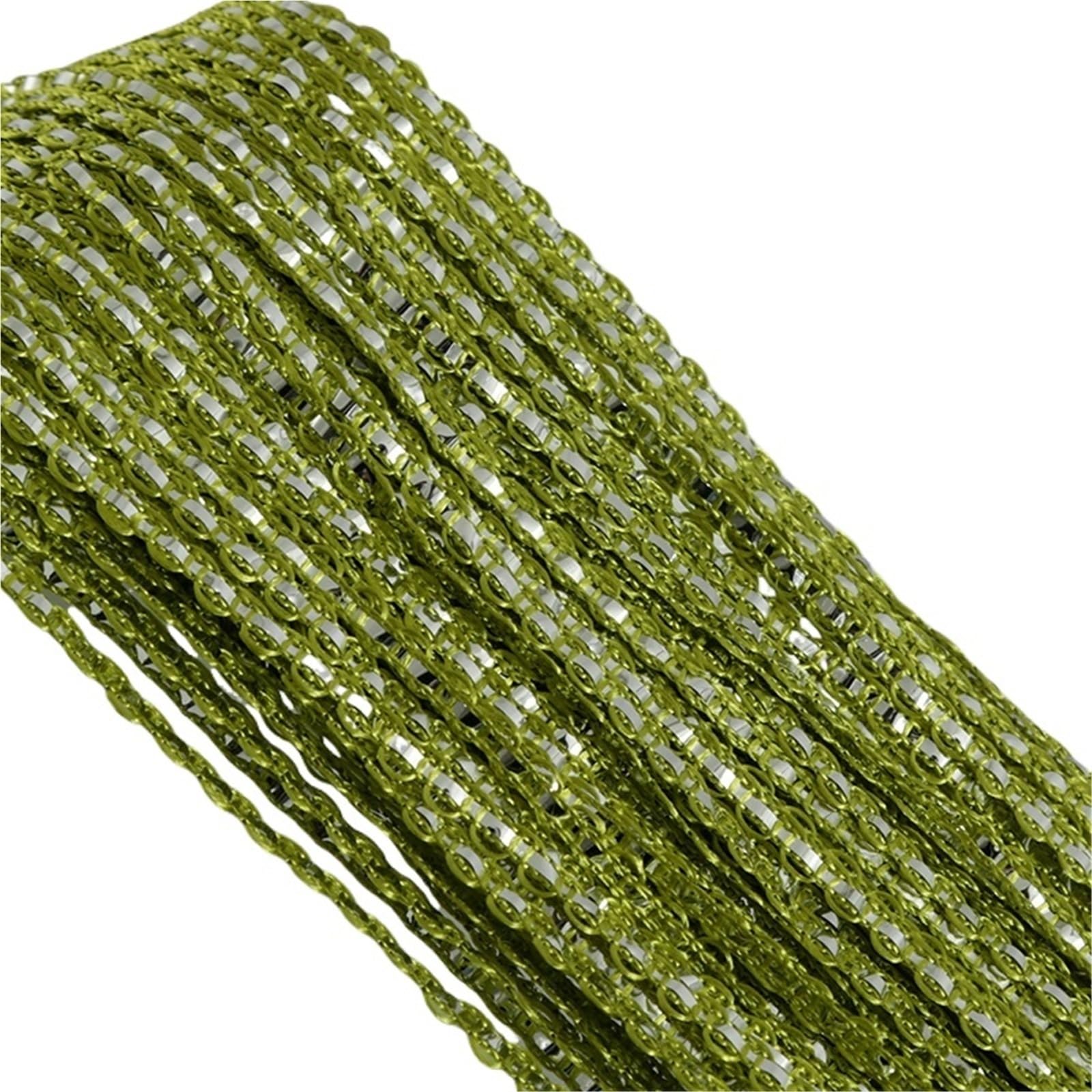 DFGBAPKBL beaded door curtain 1 Piece Silver Thread Glitter Rope Curtain Bead Decoration Room, Partition Beads Tassel Polyester Fabric For Living(Green)