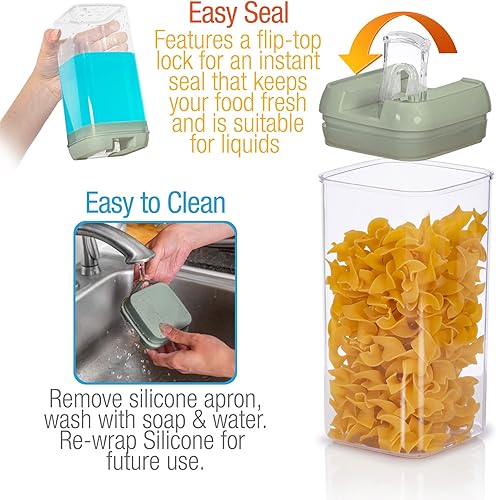 Miniatura 4 de Alphx Innovations Juego de 7 recipientes herméticos para almacenamiento de alimentos, contenedores organizadores de despensa, contenedores de