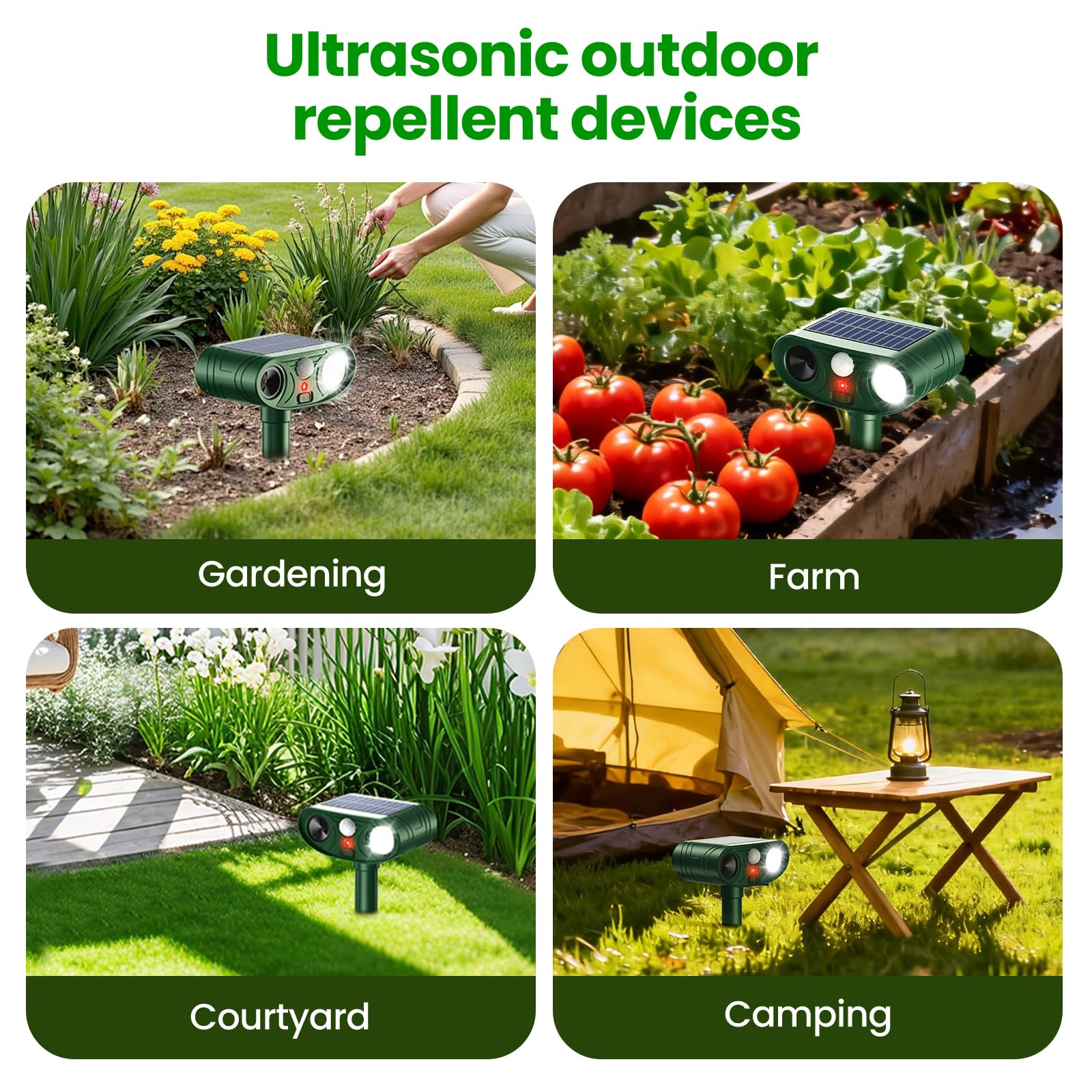 2026 Upgraded Solar Ultraschall Tiervertreiber Outdoor Hirsch Katzenschreck mit Bewegungsmelder Blitzlicht (2)