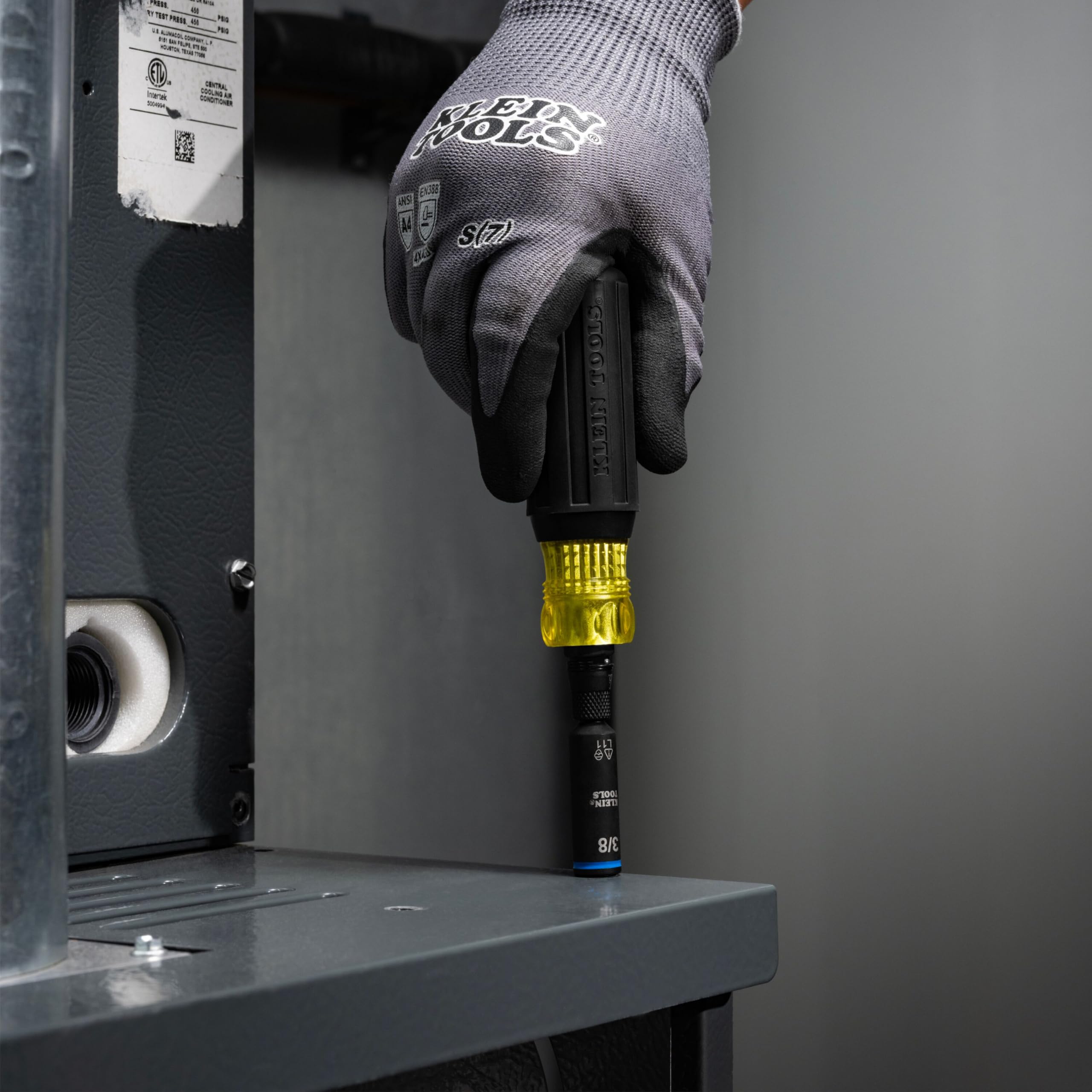 Klein Tools 32527HD - Cacciavite KNECT 11 in 1 per CVC, multi-punta e resistente agli urti, con punte Phillips, piatto, quadrato e Schrader