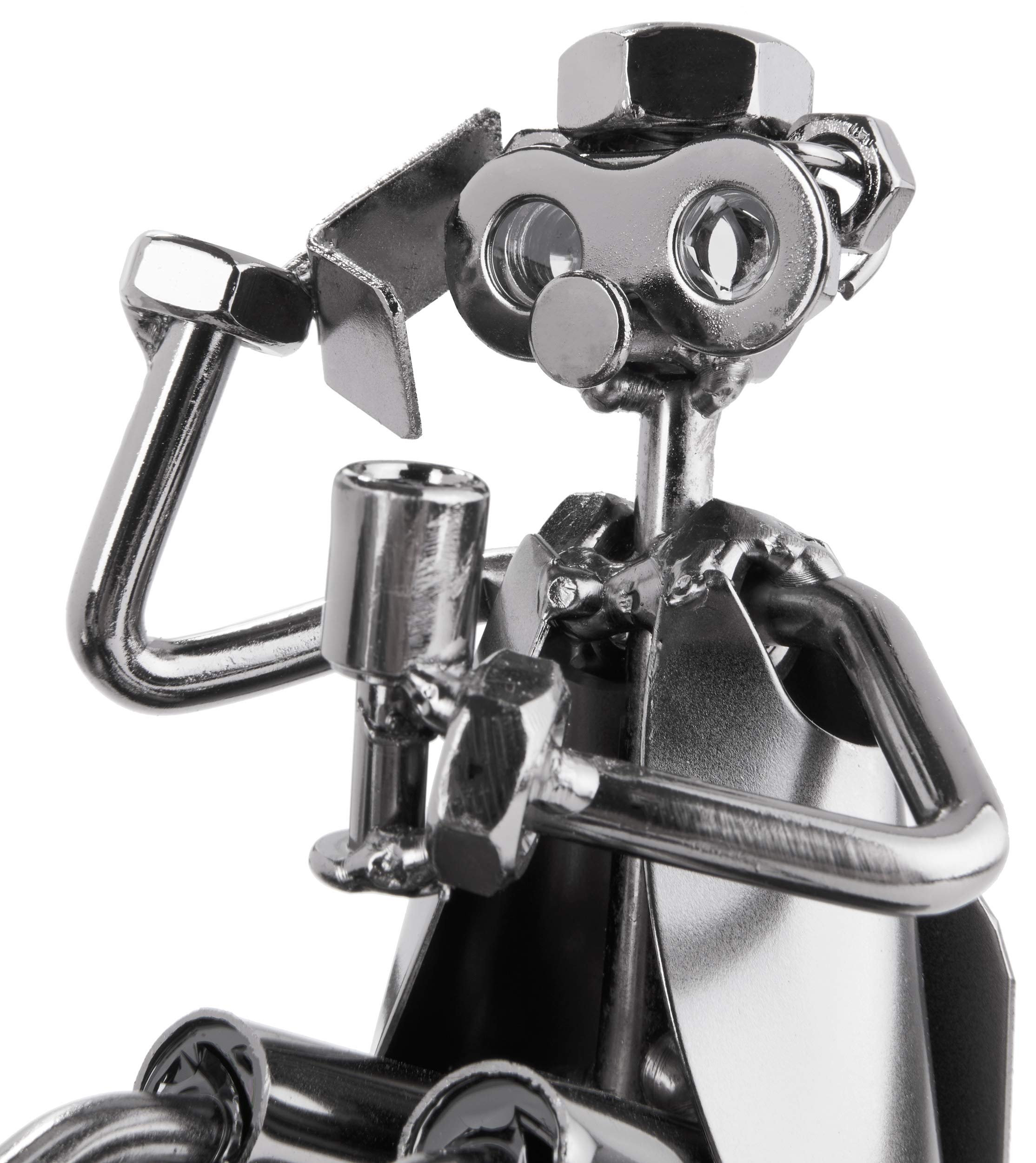 BRUBAKER Screw Man Pc Office Worker with Business Card Holder Steel Metal Figure
