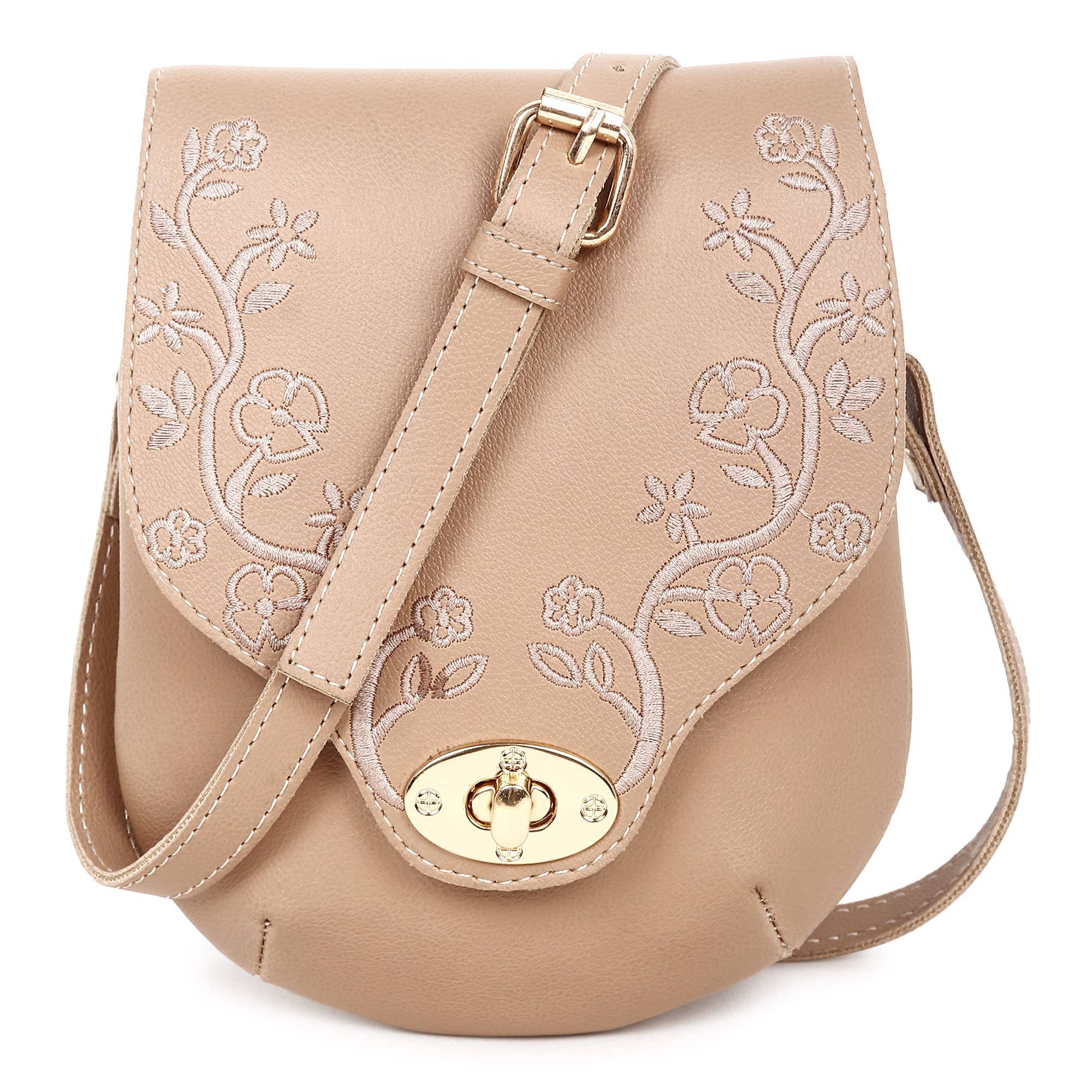 Black Spade Embroidered Floral solid Beige Sling Mobile Bag (B0BX7D2SWD) Amazon Price History, Amazon Price Tracker