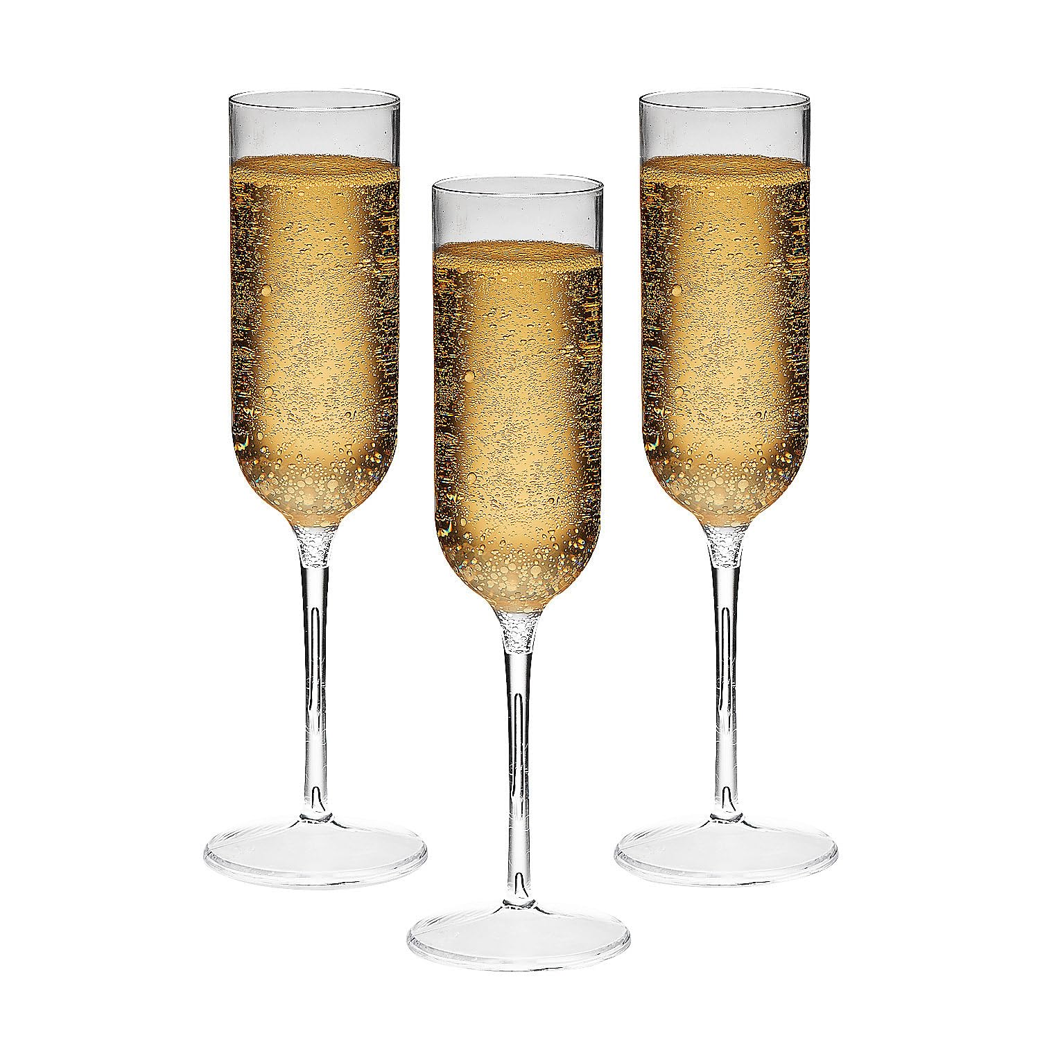 Fun Express CLEAR PLASTIC CHAMPAGNE FLUTES - Party Supplies - 25 Pieces