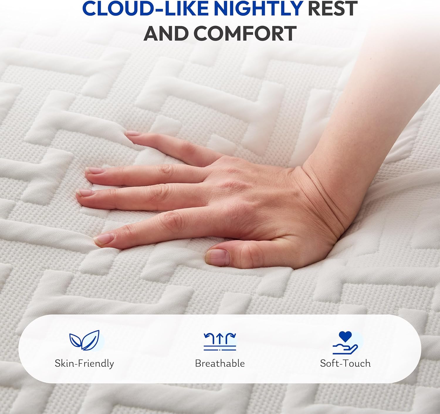 12 Inch Queen Size Mattress, Gel-Infused Green Tea Memory Foam Mattress for Back Pain Relief & Cool Sleep, Medium Plush Feel, Fiberglass Free & CertiPUR-US Certified, Mattress in a Box