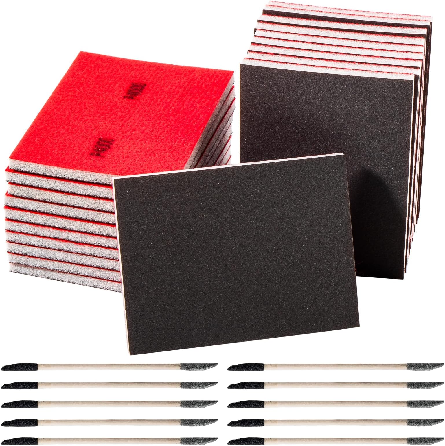 30pcs Wet Dry Sanding Sponge And Sanding Sticks Kit,Soft Foam Hand Coarse Sandpaper Blocks Pads For Wood 1500 2000 3000 4000 Grit