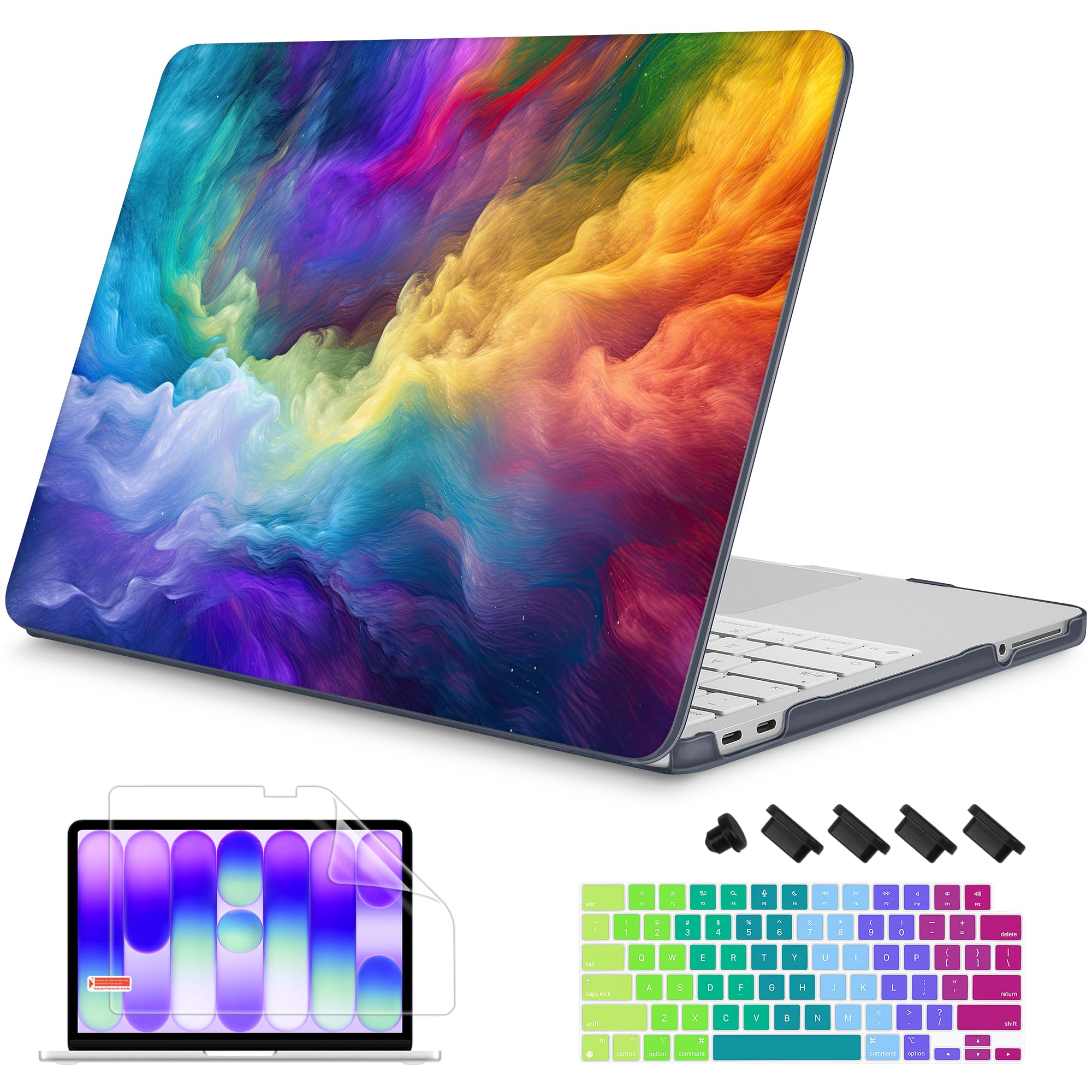 Funda MacBook Neo 2026 13 Rainbow Cosmic diseño ligero con policarbonato 8