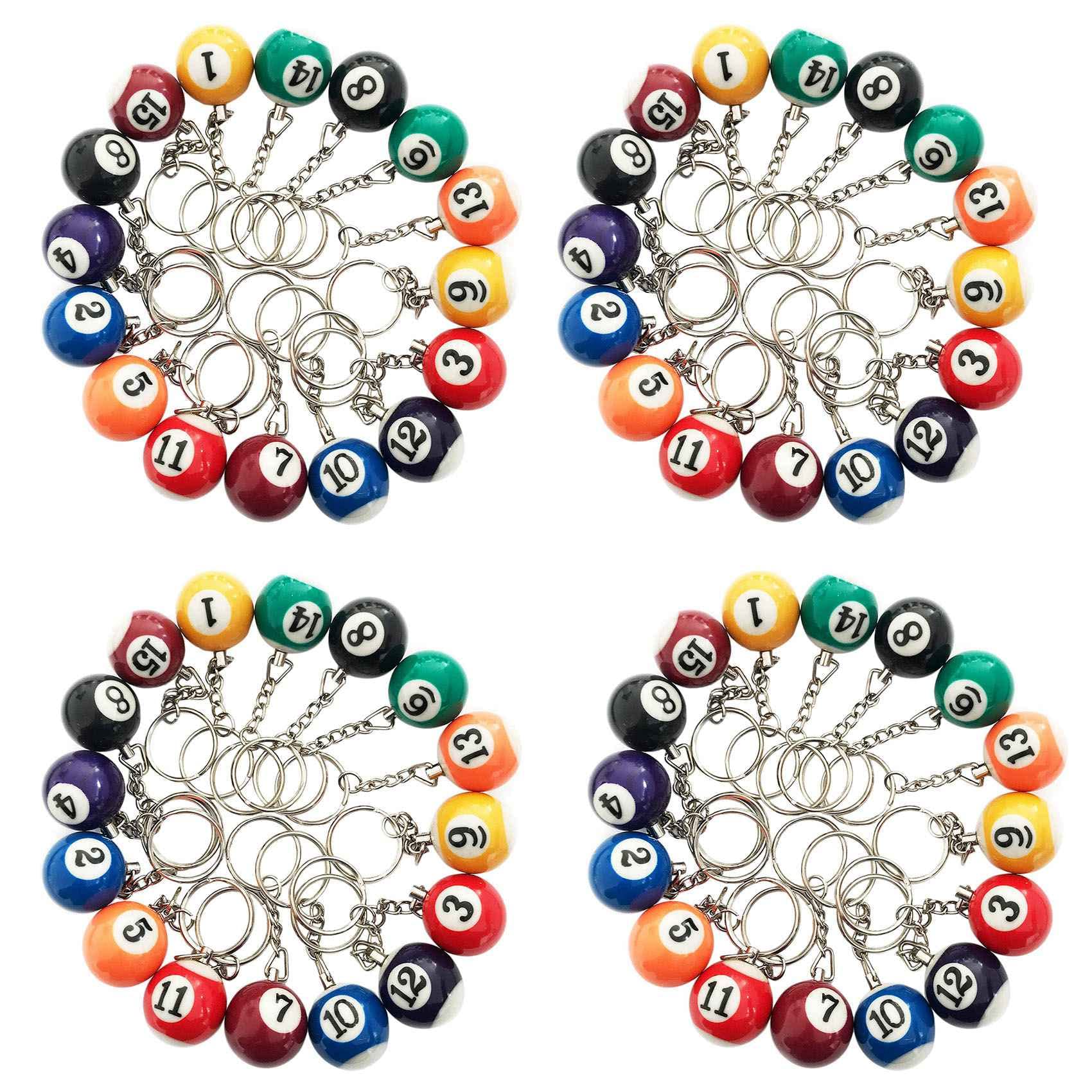 biyan de 64 llaveros coloridos de bola de billar, bolas de , accesorios de de billar de ocho bolas