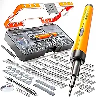 Chave de Fenda Eletrica, Kit Chave de Fenda Elétrica Potente, Chave Eletrica de 100 Peças, Kit Ferramentas Notebook com Acessórios Completos, Chaves de Precisão, Mini Parafusadeira