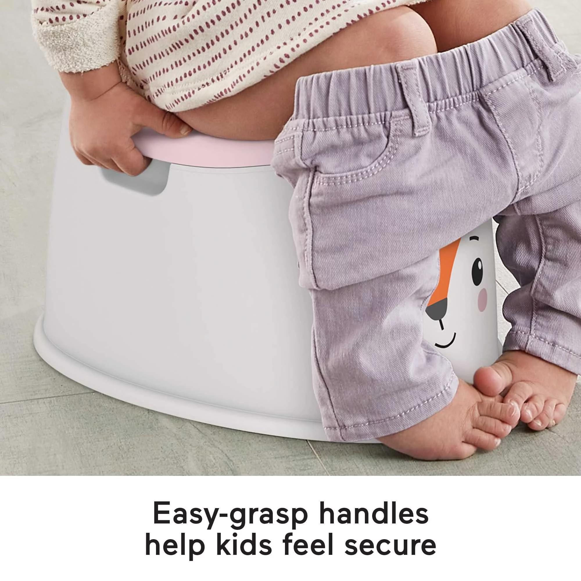 Fisher-Price Friendly Fox Töpfchen Kleinkind Toilettentraining Stuhl mit abnehmbarer Schale, 2 Stück