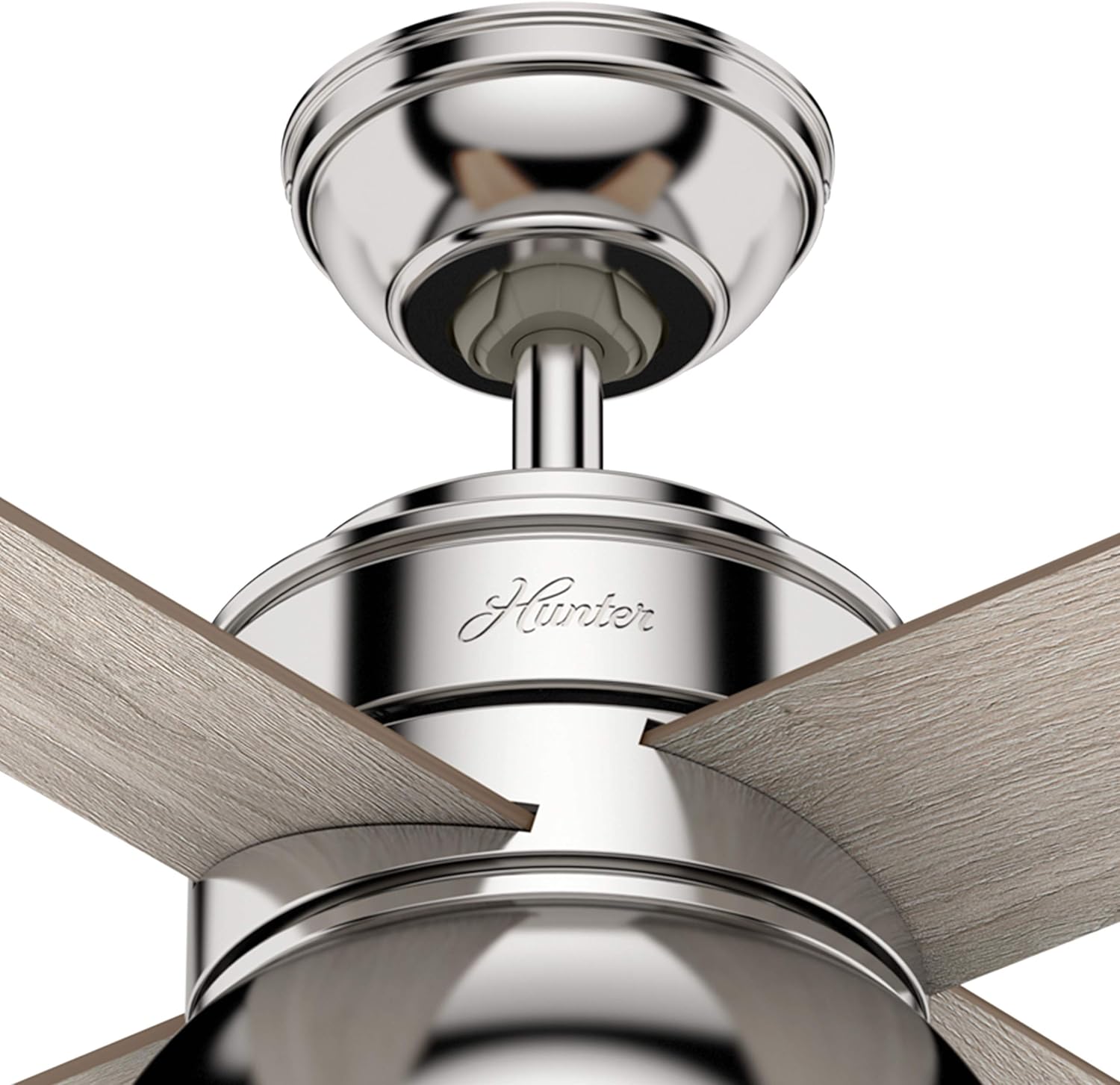 Hunter Fan 36 inch Contemporary Polished Nickel Indoor Ceiling Fan with Light Kit for Living Room, Bedroom, Office, Kitchen (Renewed)