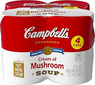 Campbell's Condensed Cream of Mushroom Soup, 10.5 oz. Cans (Pack of 4)