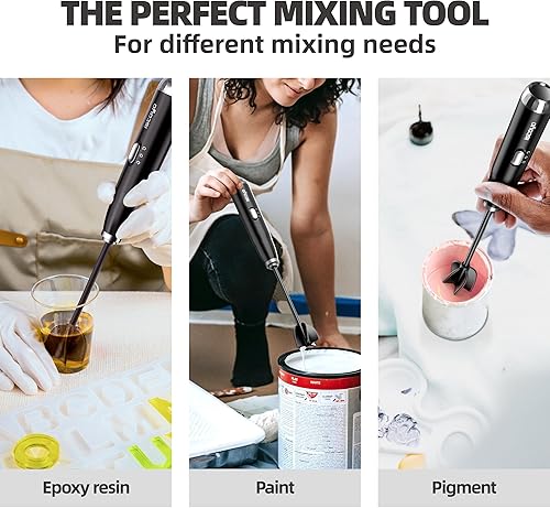 Miniatura 12 de ISTOYO Mezclador de resina premium, mezclador de epoxi de batería de mano para salvar tu muñeca, mezclador de resina epoxi Pro, agitador de resina