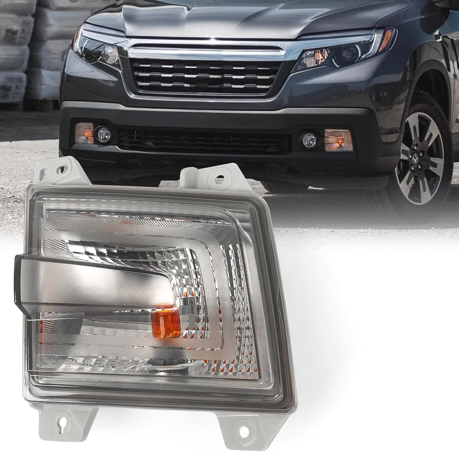Huray Left Turn Signal Light for Honda Ridgeline 2017 2018 2019 OE Parking Light Assembly Replacement [DOT Certified] [Bulb Included] [HO2530129 | 33350-T6Z-A01]
