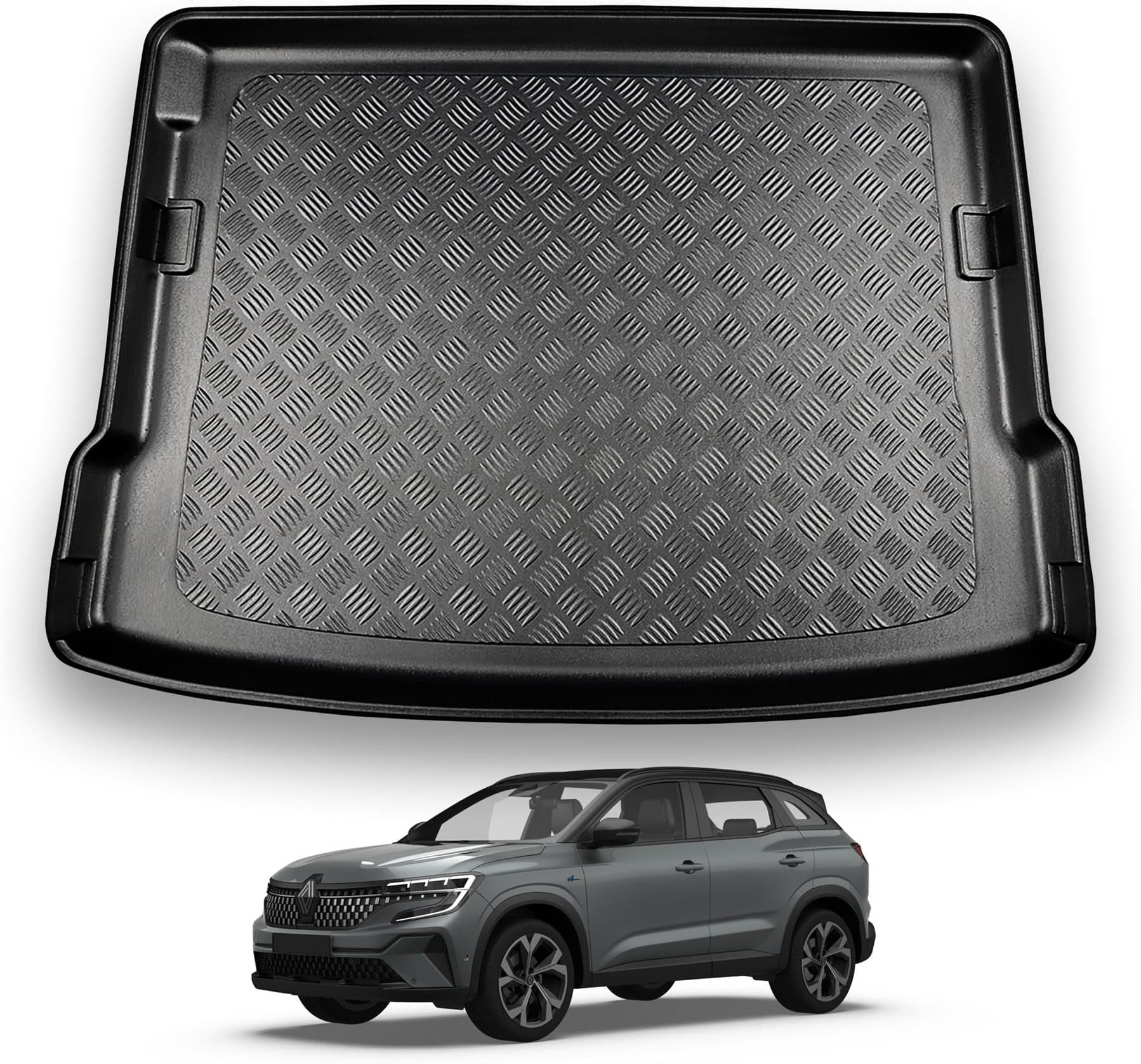 NOMAD Renault Austral (2022+) Boot Liner [Upper Boot Position] Tailored Fit Car Floor Mat Protector Non Slip Waterproof Raised Edges Compatible Custom Fit Accessory Black Dog & Pet Friendly