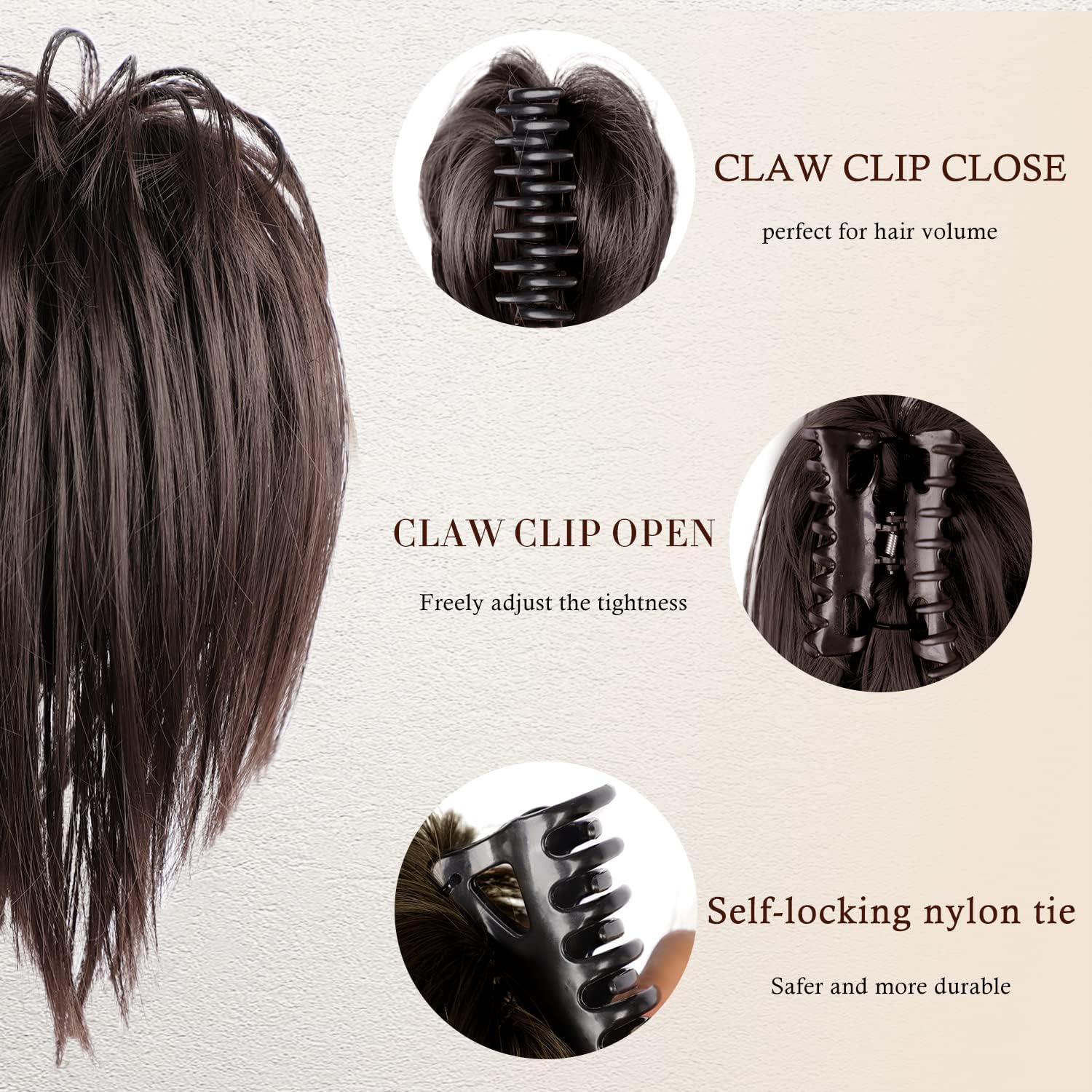 colorfulpanda Claw Clip in Ponytail Hair Extensions 10 Inch - Image 2