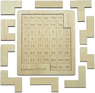Calendar Puzzle - Daily Calendar Puzzle Wooden,Challenge 365 Days Date and Week, Advent Calendar.?Size?9.8 x 7.8inch?