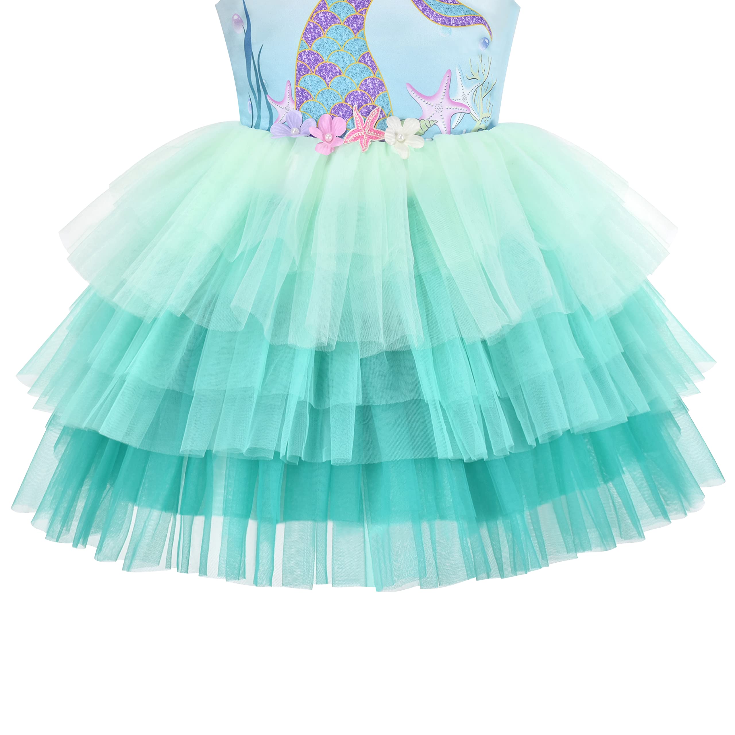 Vestido para niña Cumpleaños Princesa Volante Fruncido Pastel Globo Impresión 3-10 años