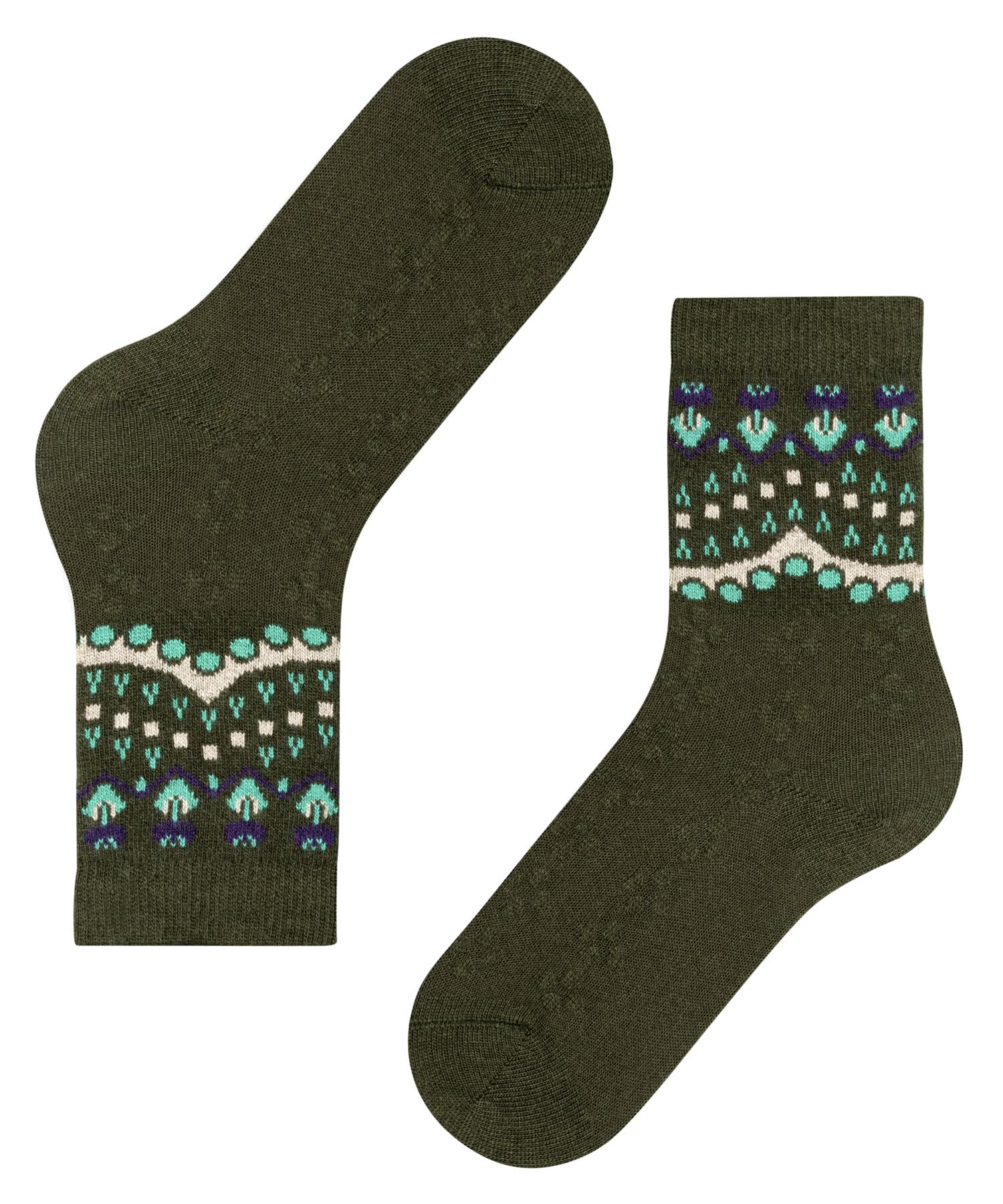 FALKE Kobiety Skarpety Cosy Wool Special Edition W So wełna kaszmir z wzorem 1 Para, Zielony Artichoke 7436, 39-42