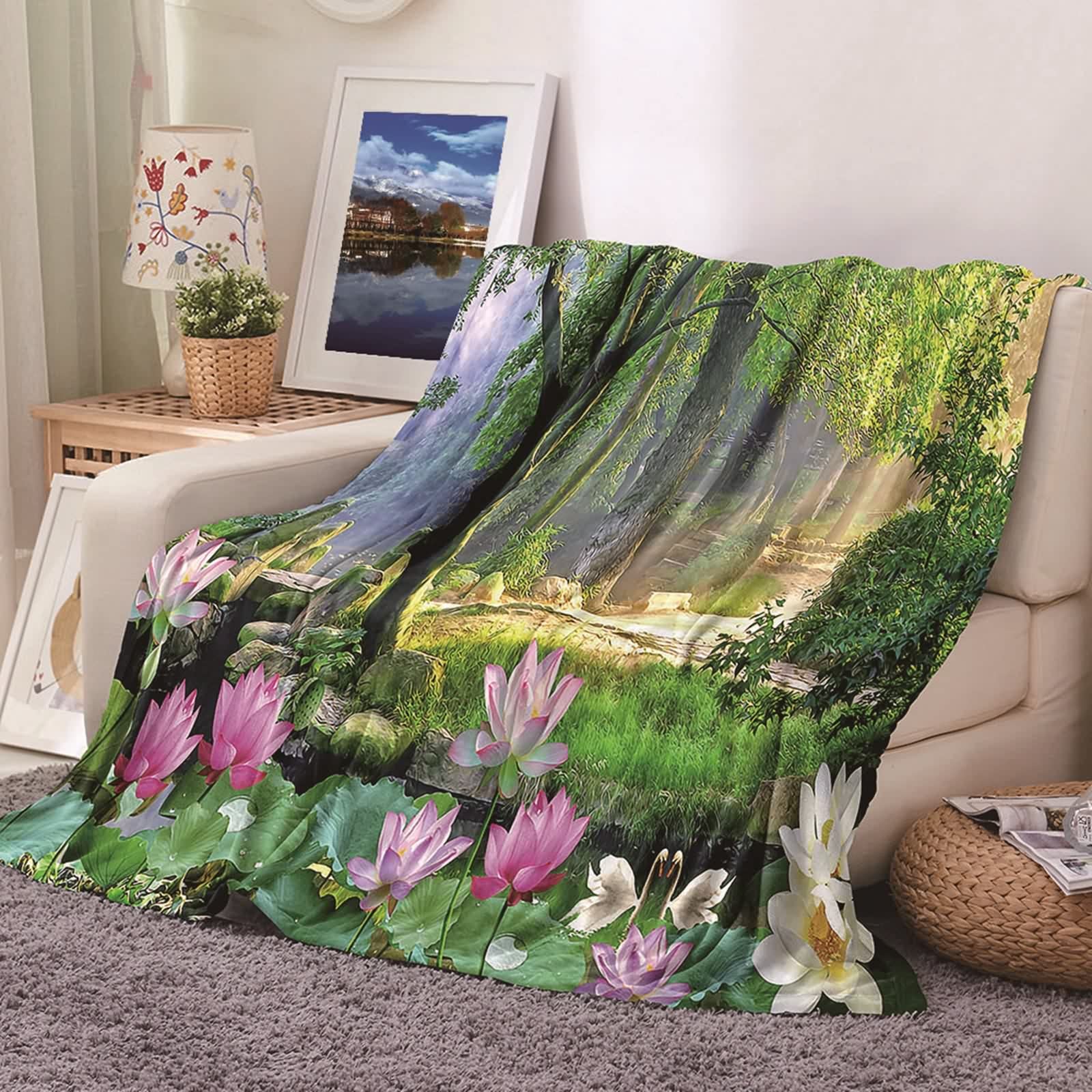 Plaid couverture polaire KnSam douce et confortable 100x150cm jeté de canapé lit