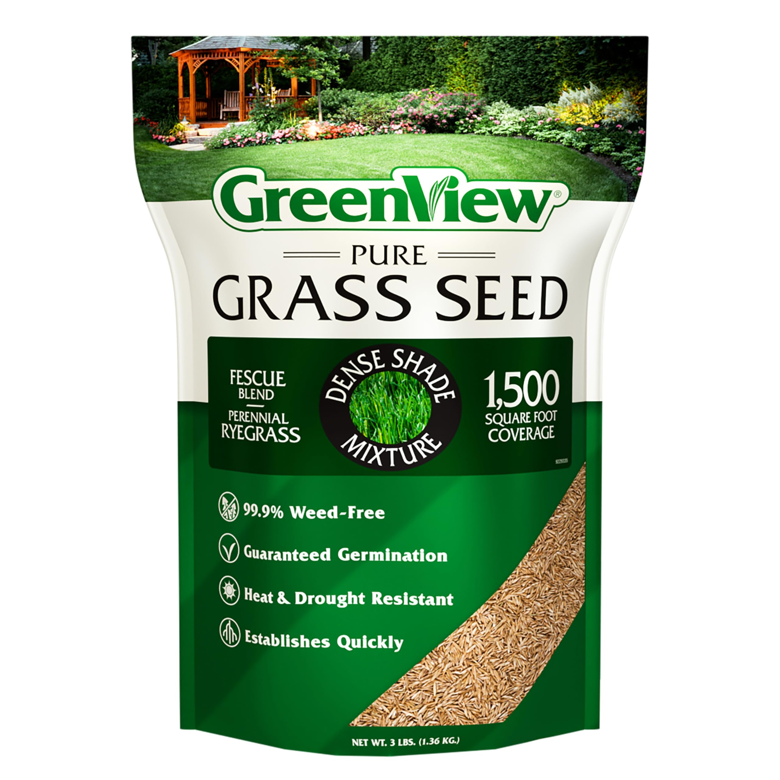 Pure Grass Seed Dense Shade Mixture, 3 lb. Bag – Covers up to 1,500 sq. ft.