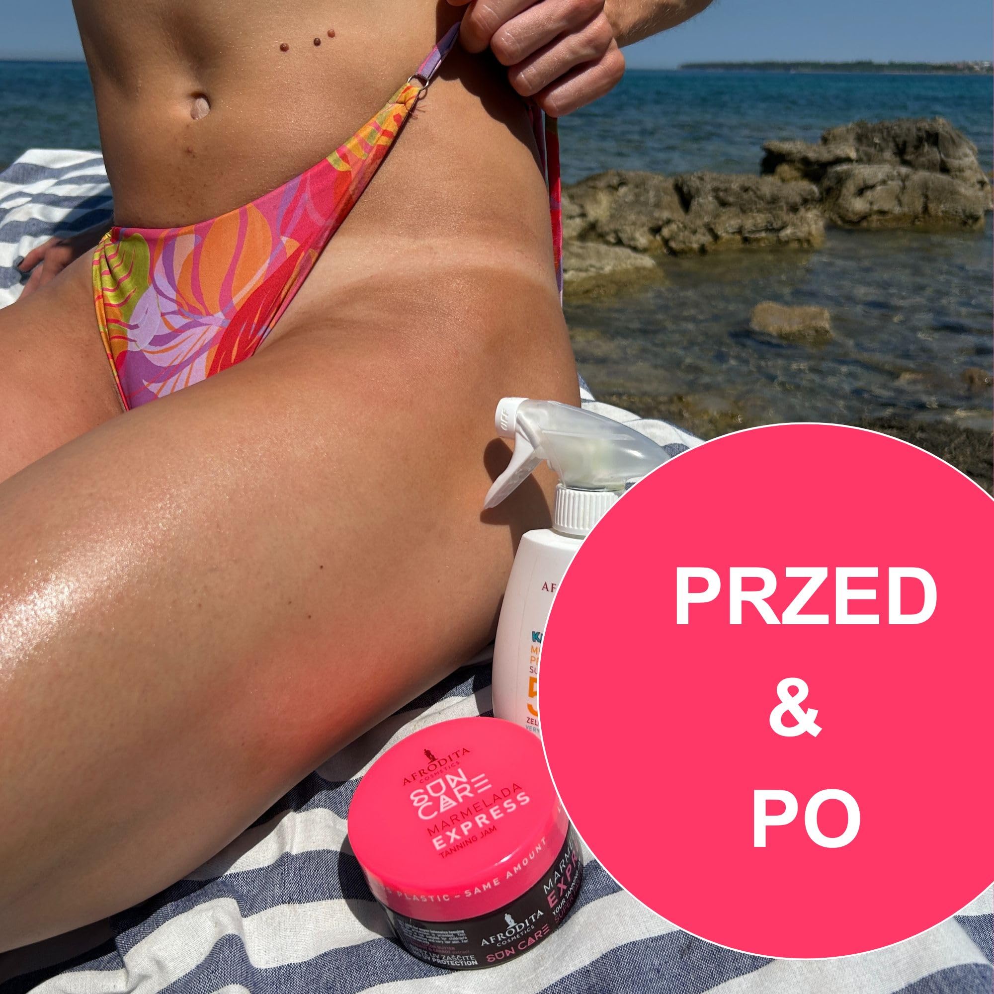 Afrodita Cosmetics Sun Care Marmelada Express przyspieszający opalanie dżem opalenizny na słońcu i solarium, szybsza naturalna opalenizna z olejkami pielęgnacyjnymi, zapach Candy Fruit 3 x 200 ml