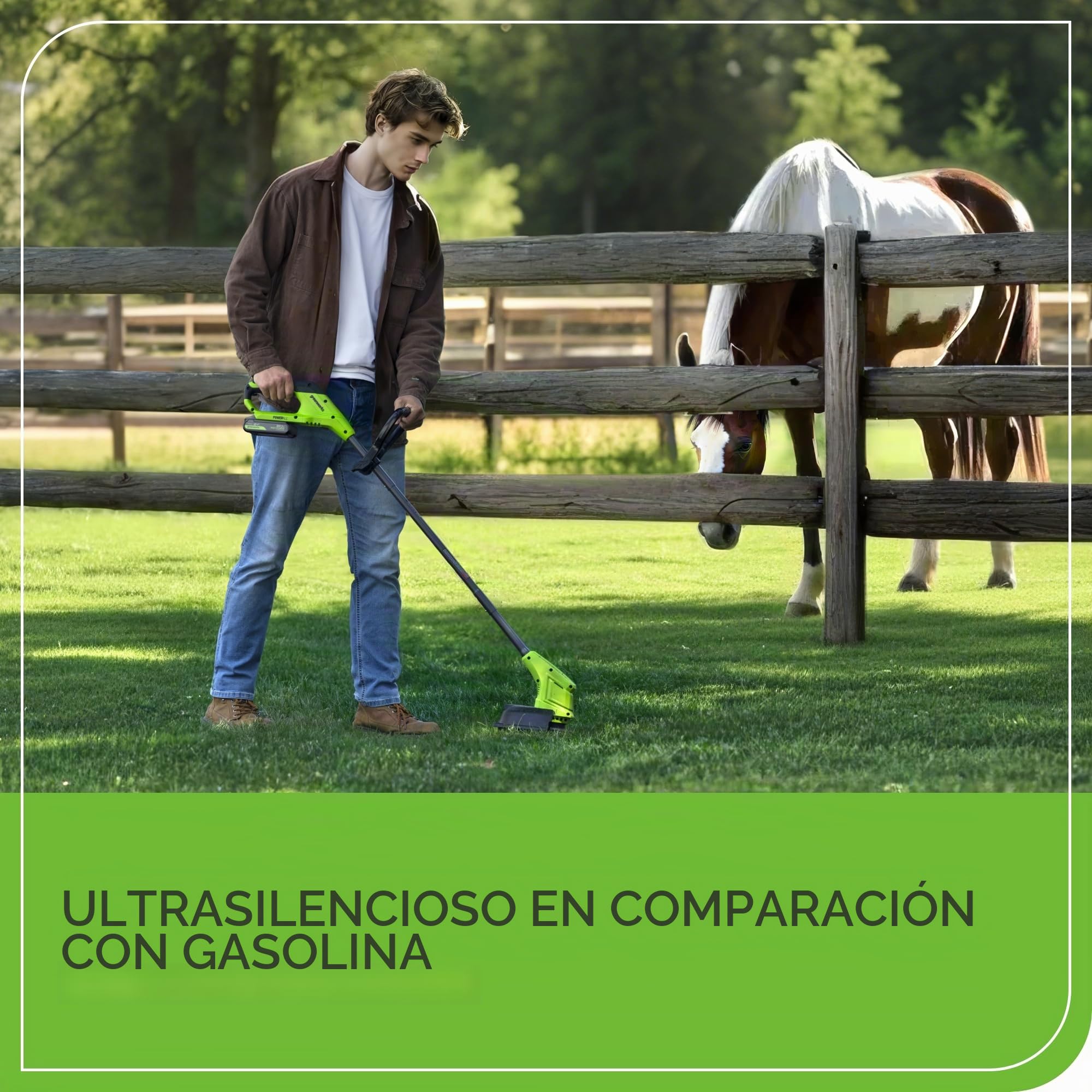 Greenworks 24V desbrozadora bateria para Jardines pequeños y medianos, 25 cm de Ancho de Corte, Incluye 20 Cuchillas de plástico para Clientes con batería de 2.0 Ah y Cargador