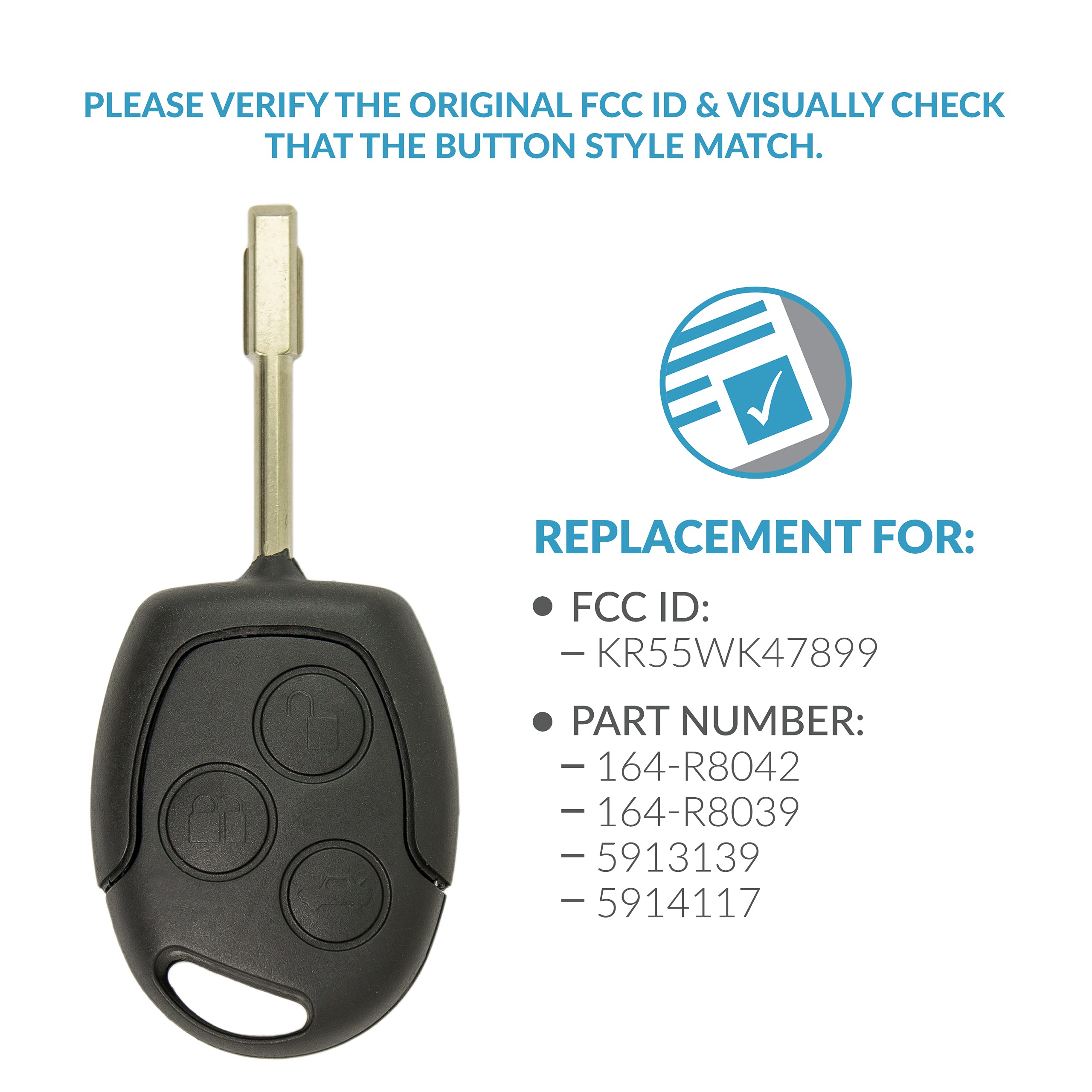 OEM Ford Transit Connect Flip Key Fob Remote - 164-R8236 / KT1T-15K601 Keyless Entry Van Key 6 thumbnail image
