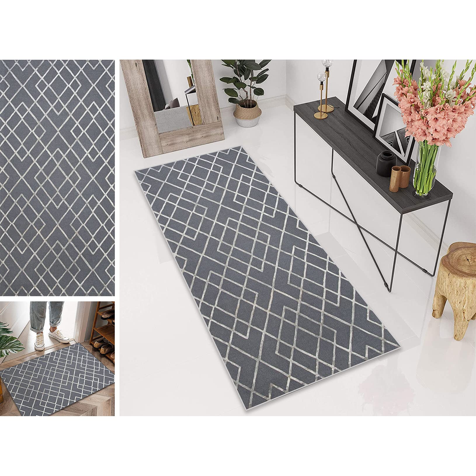Fangjie F Angjie Hallway Hall Runner 80X280cm Easy Clean ​Durable Washable Home Area Rug Durable Made To Measure Or Kitchen Entryway Hallway Laundry Room,