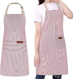Hongtellor Apron,Aprons for Women Adjustable Apron Unisex Apron with Pocket, Cooking Apron, Kitchen Apron , Kitchen BBQ Apron, Cotton Linen Chef Apron for Cooking, Baking Gardening Restaurant BBQ