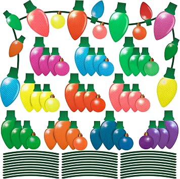 MORCART Christmas Car Magnets, 80-Piece Reflective Light Bulb Set