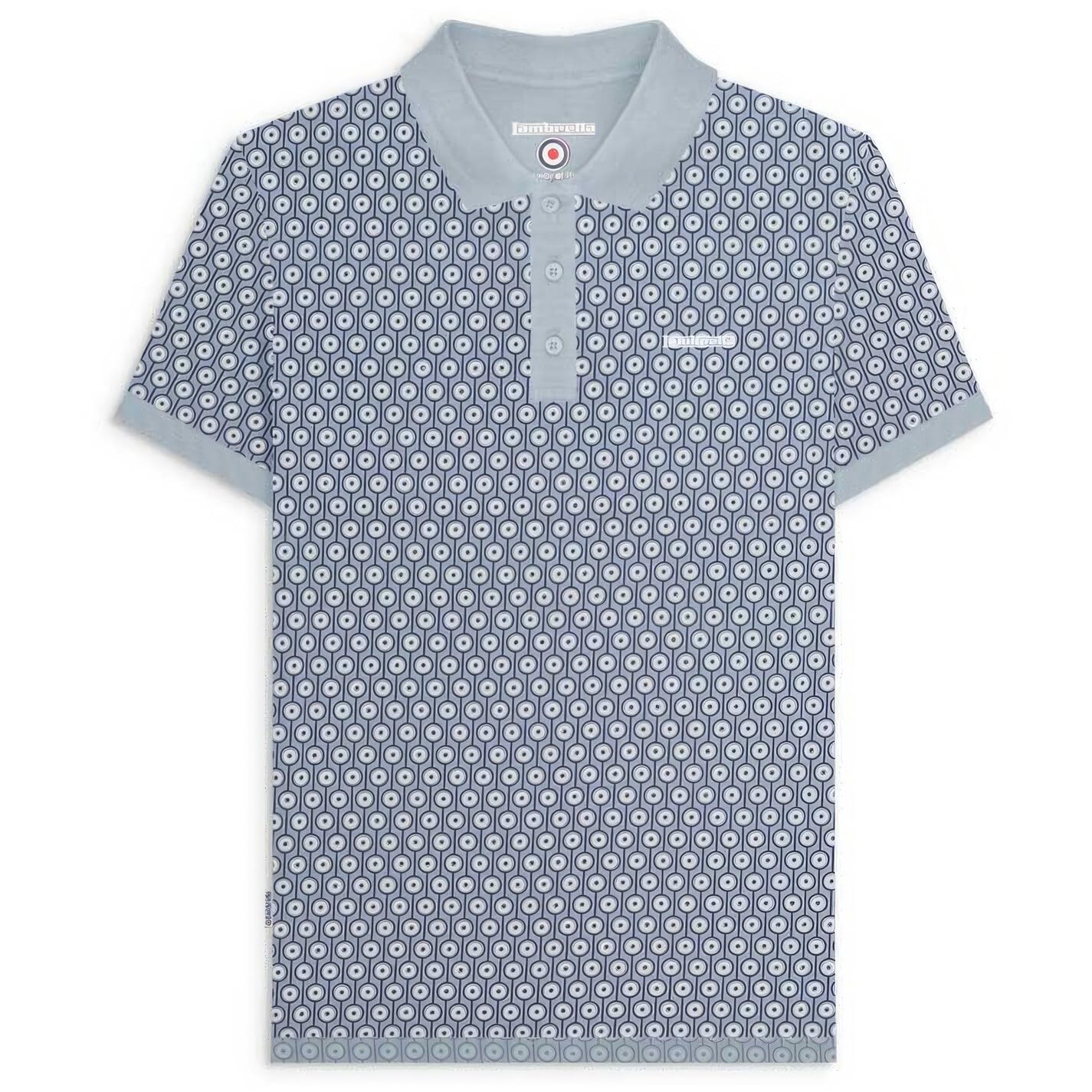 Lambretta Men's Dusky Blue Geo Polo L