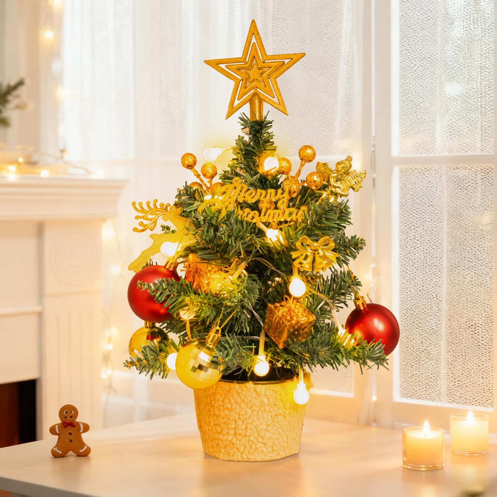 Amazon | cshare クリスマスツリー 卓上 ミニツリー オーナメント付き