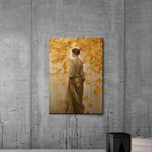 Miniatura 6 de Original Ginkgo biloba Print On Canvas, Modern Textured Gold Wall Art, Abstract Gold Leaves Print, Living room Wall Decor, Modern Art Canvas, Arts