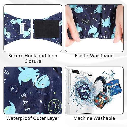 Miniatura 5 de Paw Legend Pañales lavables para el vientre para perros machos Pañales de alta absorción para cachorros y perros machos (paquete de 3, pequeño),