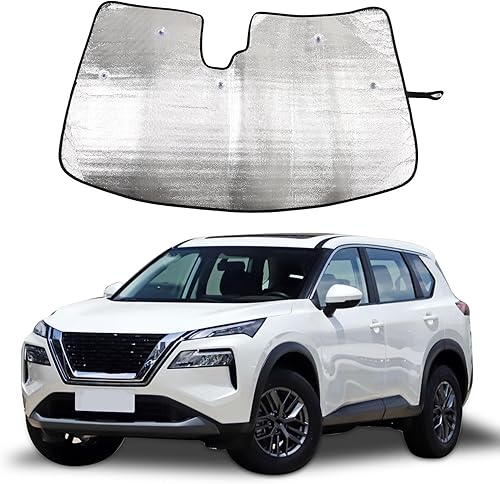 Parasol para parabrisas compatible con Nissan X-Trail Rogue 2021, parasol plegable para ventana delantera, visera de protección solar automática