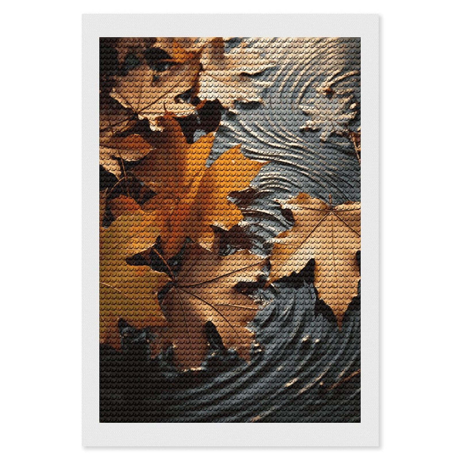 FekiLoot Fall Leaves Diamond Art Kits for Adults Diamond Painting Kits for Beginners DIY Diamond Art Kits Round Full Drill Diamond Dot Gem Painting for Home Wall Decor Gift 8"x12"