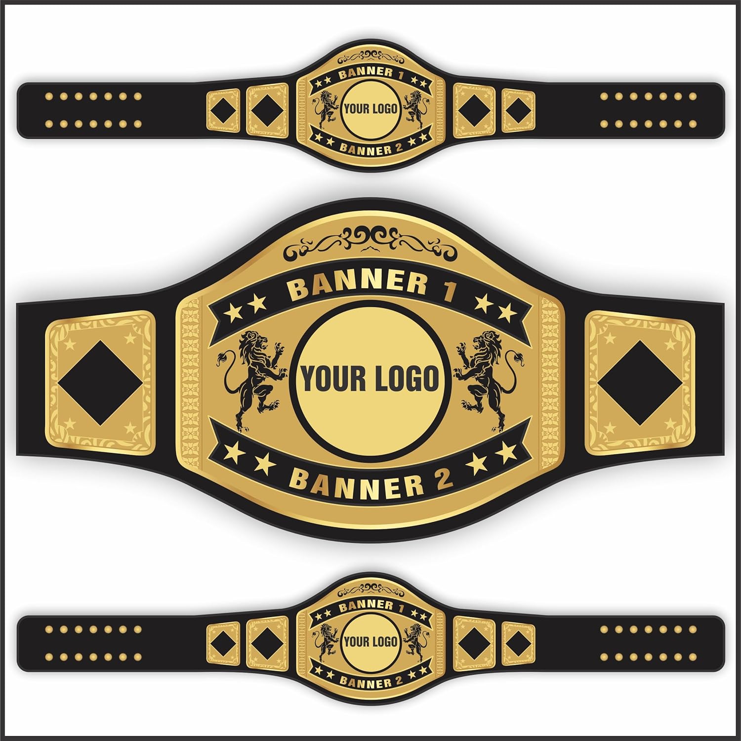 Customized Championship - Premium Quality Custom Wrestling Belt for Adults - Premier Custom Banner Design Option - Custom Championship Belt for Awards and Trophies