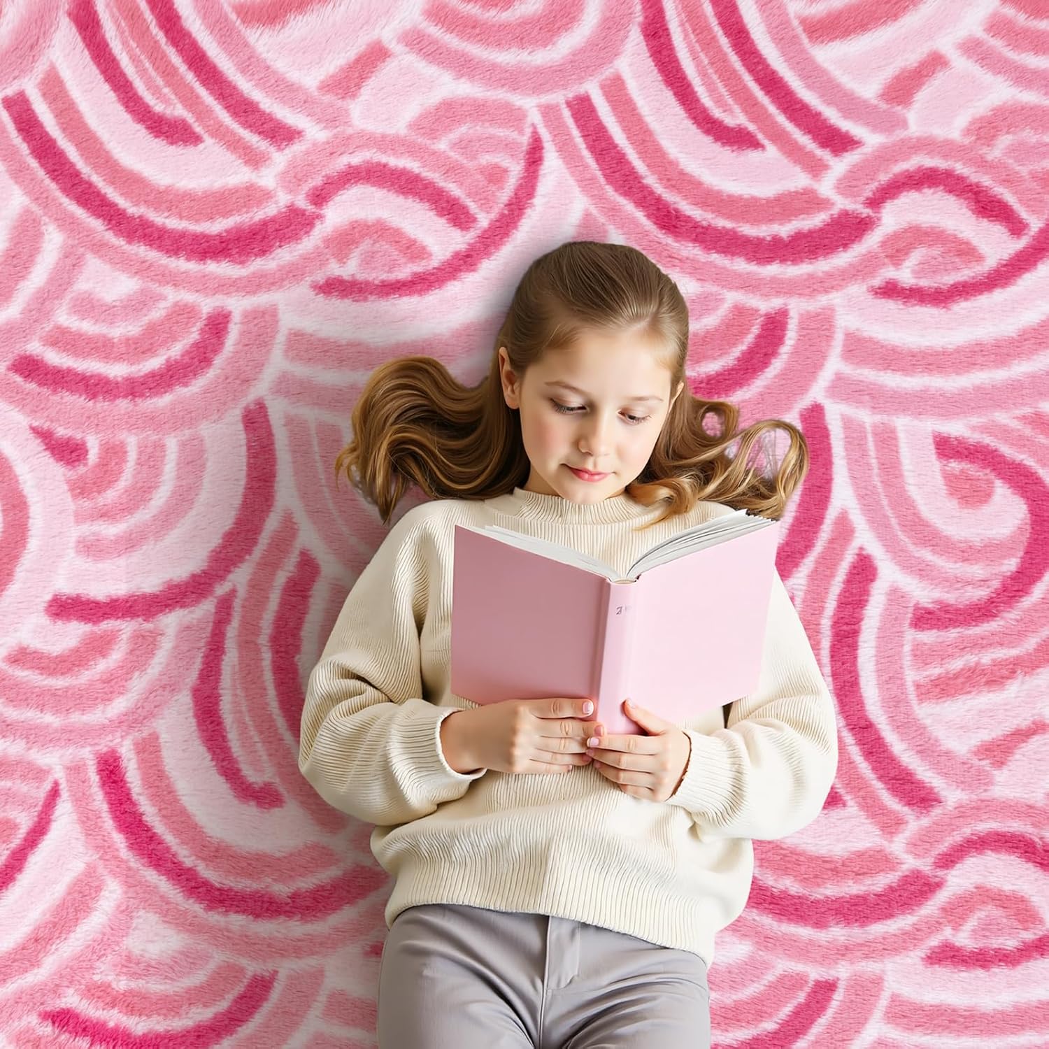 ‌3x5Ft Fluffy Area Rug for Bedroom Grils,Cute Pink Furry Carpet Extra Soft Shag Washable Rugs for Living Room,Nursery Playroom Classroom Preppy Dorm Room Decor Aesthetic‌
