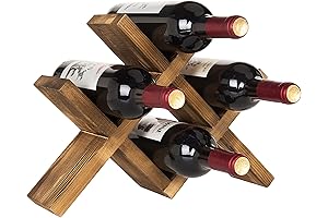 MyGift 4-Bottle Countertop Wine Rack