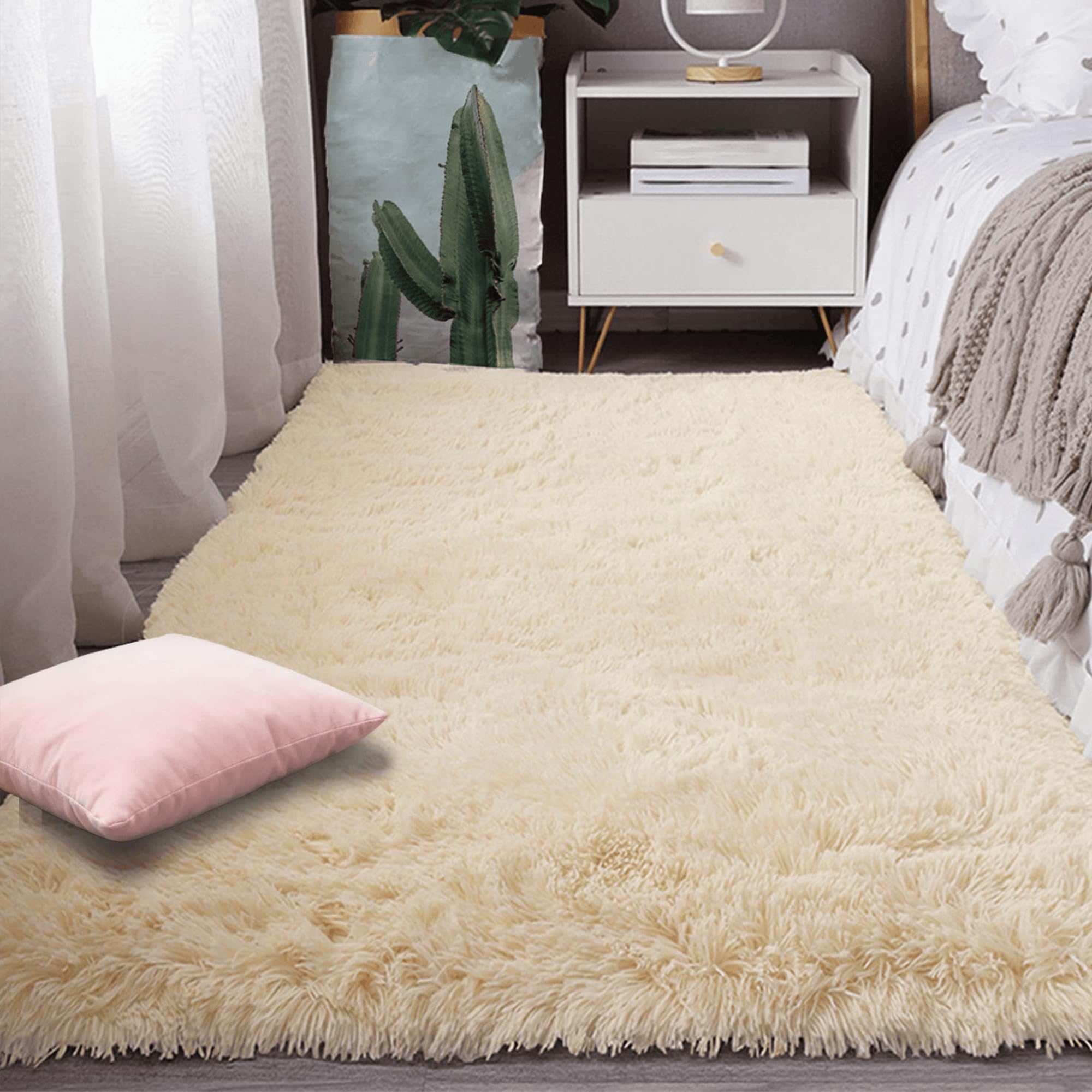 Tapis facile à nettoyer de chambre et salon 240x450 cm style shaggy