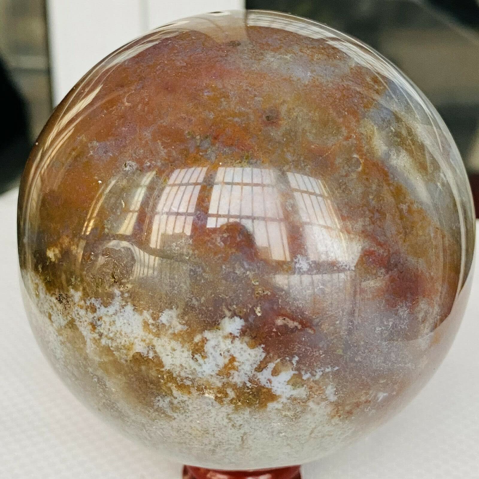 Decorazione in Cristallo 800 g Sfera di Quarzo Diaspro Naturale dell'Oceano Sfera di Cristallo miracolosa Collezioni di casa