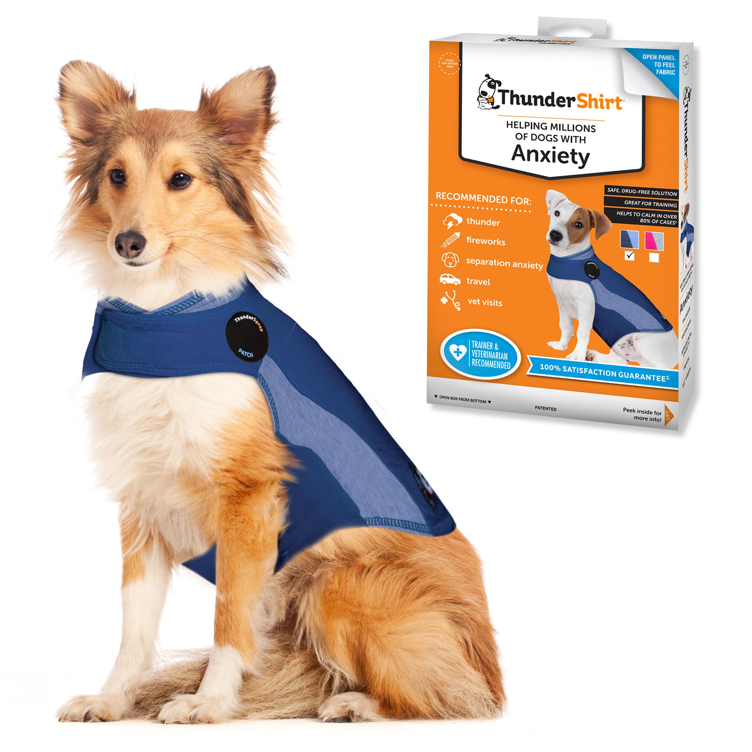 for Dogs, Large, Blue Polo - Dog Anxiety Relief Calming Vest