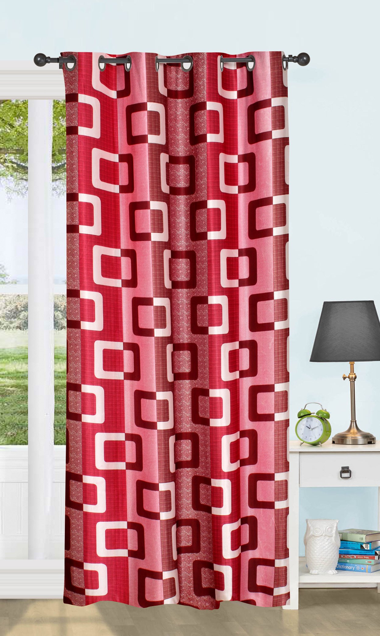 FARRELL Decor 1 Piece Polyester Floral Eyelet Window Curtain (Maroon, 4 x 5 Feet) (B08YRL7X3T) Amazon Price History, Amazon Price Tracker