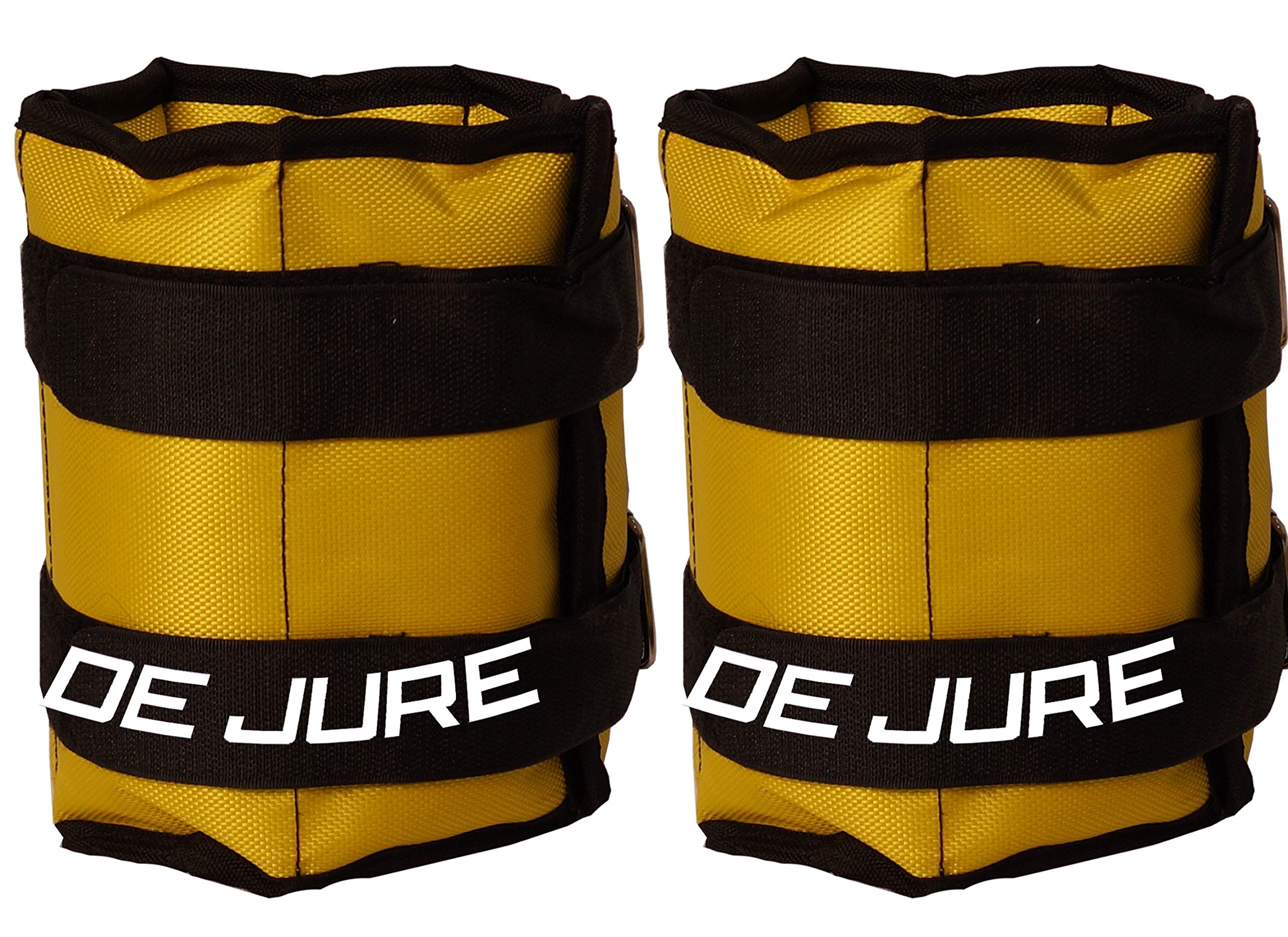DE JURE FITNESS Ankle & Wrist Weight Set, Adjustable Strap, 1.5KG Pair (1.5Kg x 2 = 3kg) (E) Yellow