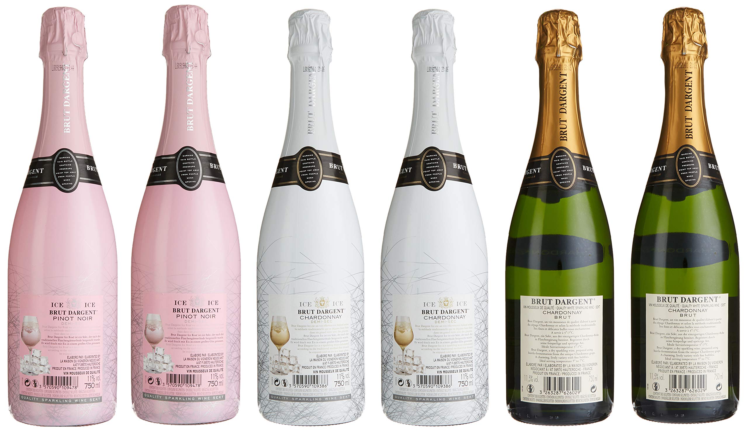 Brut Dargent Mischpaket - Chardonnay, Ice Chardonnay und Ice Rosé Pinot Noir (6 x 0.75 l)